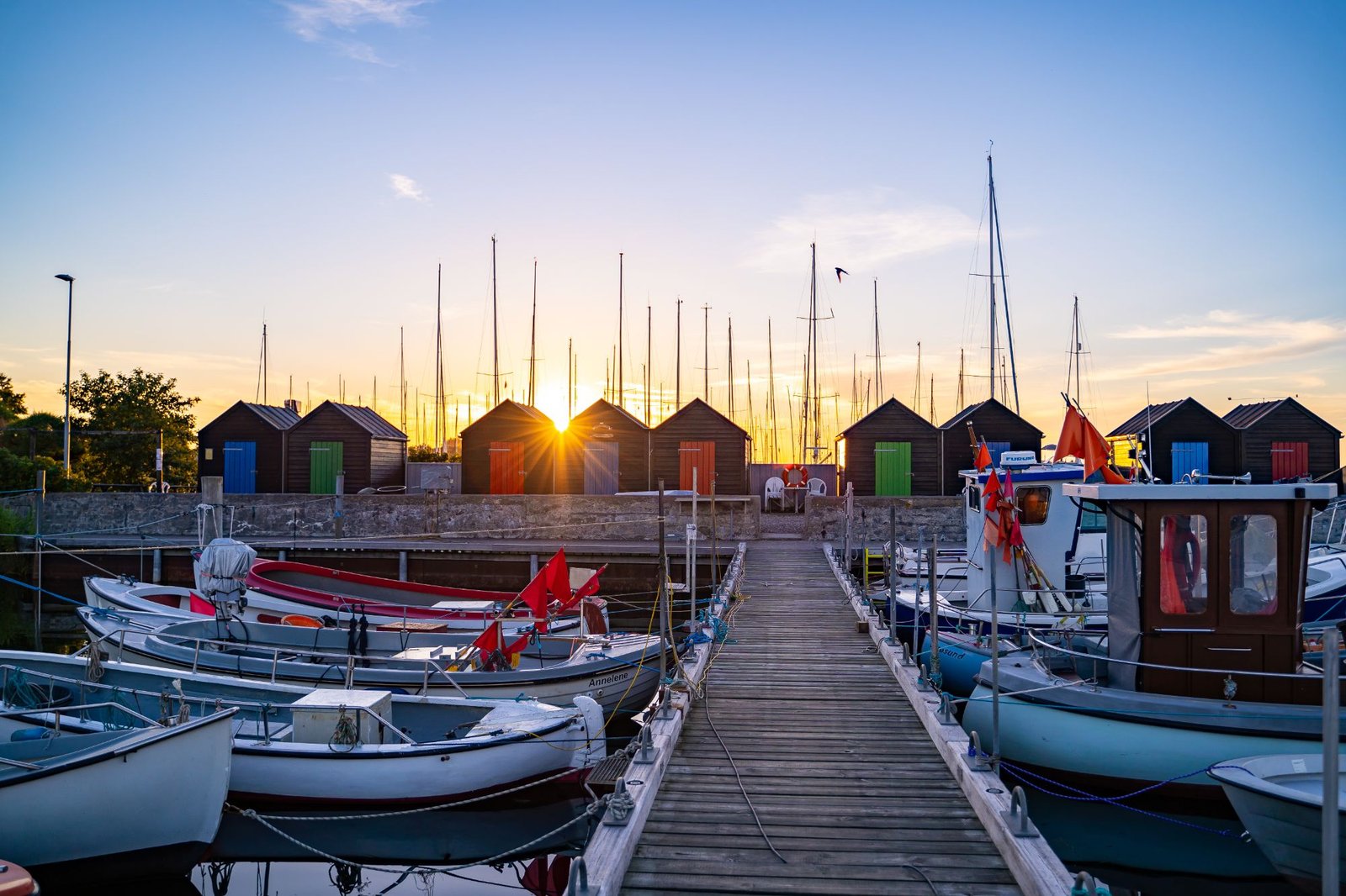 Sunset at Årøsund boat harbour — photo selected in a competition